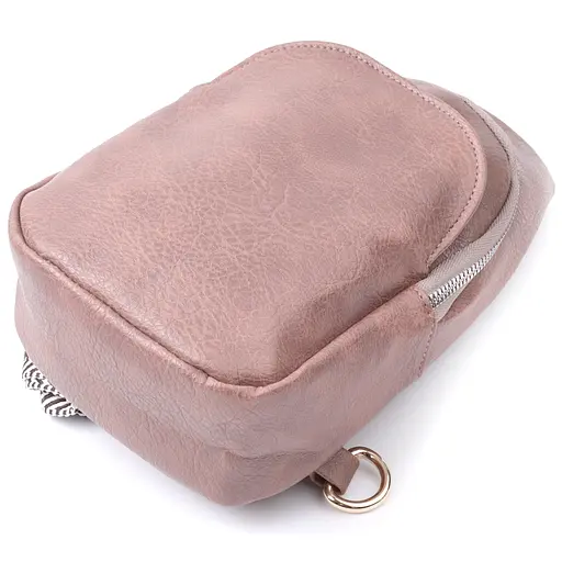 Женская компактная сумка Vintage через плечо из экокожи с акцентом на текстильную лямку 15х25х5 см sum0026968 - фото 5