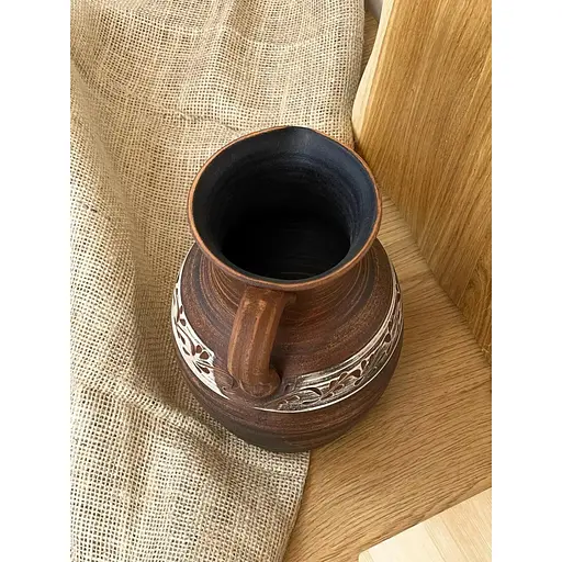 Глек 2 літри керамічний (глиняний) різьблений з ручкою  - фото 6