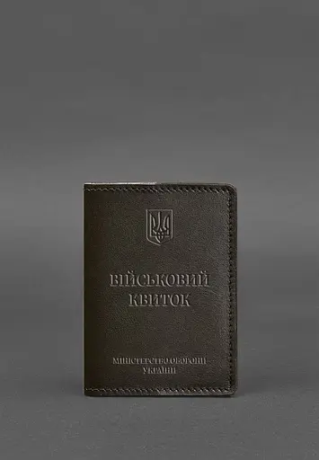 Кожаная обложка для военного билета 7.0 темно-коричневая - фото 2