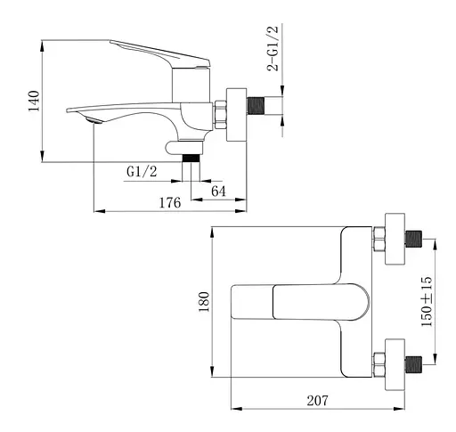 Смеситель для ванны Qtap Vlasta New QTVLA259GMB45643 Gunmetal Black PVD - фото 6