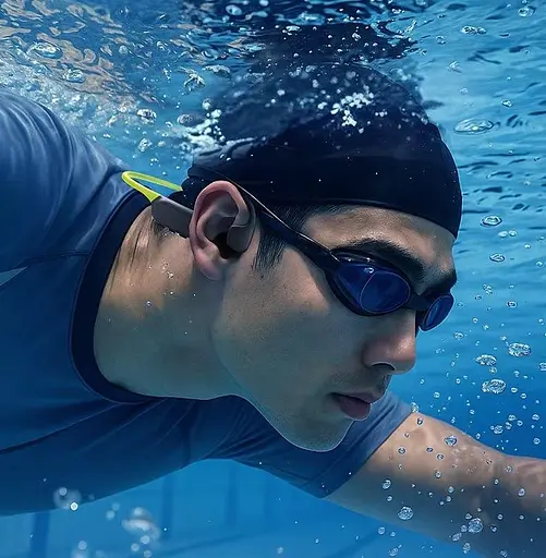 Беспроводные костные наушники Langsdom BE23 для плавания, бассейна и спорта 32 Гб черный - фото 10