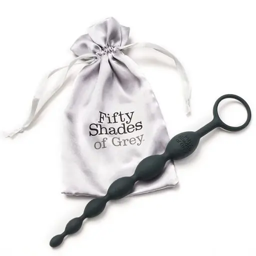 Анальний ланцюжок Fifty Shades of Grey Silicone Anal Beads 25.4 см (чорний) - фото 3
