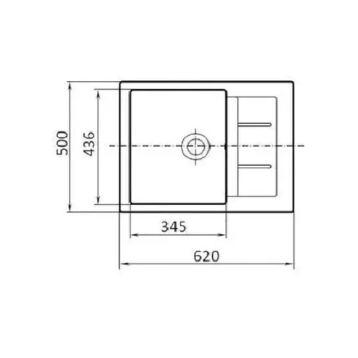 Кухонная мойка из искусственного камня прямоугольная WIZ №3 620х500 мм (Белая) - фото 2