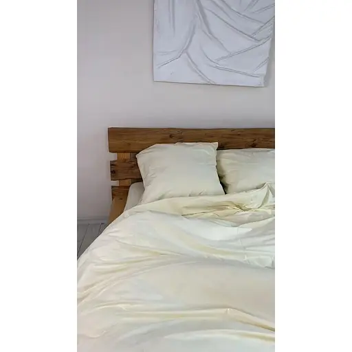 Комплект постільної білизни Євро #Vanilla Cream ванільний крем - фото 5