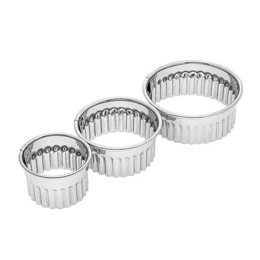 Набір хвилястих форм для оформлення салатів та висічки тіста для пельменів вареників Ø 8.5/7/5.5 см (3 шт.), Kitchette Сріблястий 85139 - фото 10