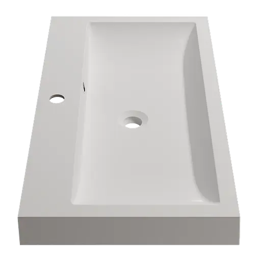 Раковина глянцева врізна Amidicon Lagune Slim 80 792x425 з литого каменю LAGUNE SLIM_80_HL, Білий - фото 3