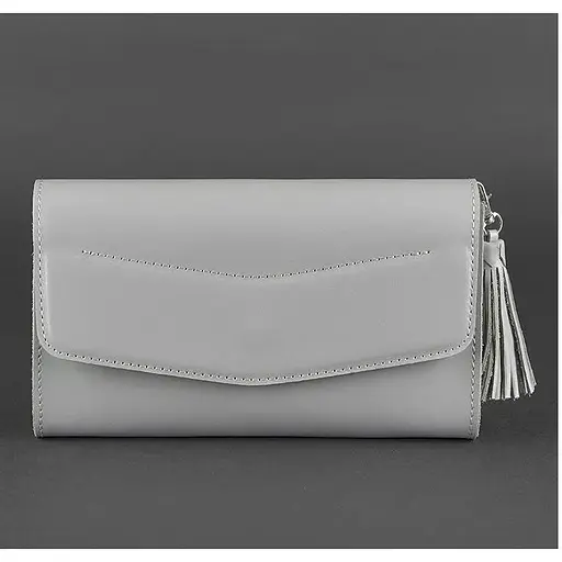 Шкіряна жіноча сумка Еліс сіра - фото 1