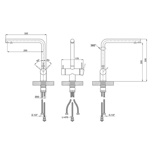 Змішувач для кухні Lidz Aria 24F-SFS, F-подібний з використанням фільтрованої води - фото 5