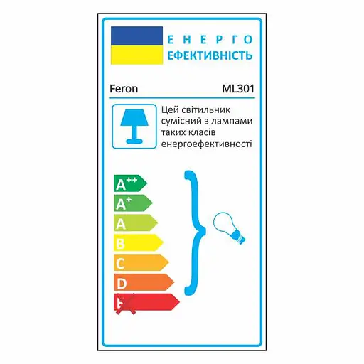 Накладний світильник Feron ML301 під лампу білий - фото 2