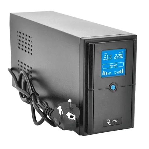 ИБП UPS Ritar ERTM1200 720W ELF-D, LCD, AVR, 3st, 3xSCHUKO socket, 2x12V7Ah, metal Case Q2