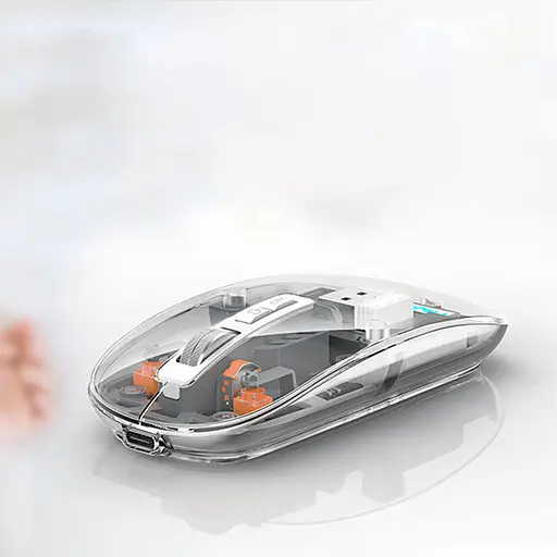 Бездротова миша WIWU Crystal WM105 Dual bluetooth+2.4G Grey - фото 4