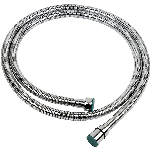 Шланг для ручного душа Aquatica 1/2" SS усиленный хромированный растяжной с подшипником 150-210 см (9792010) - фото 1