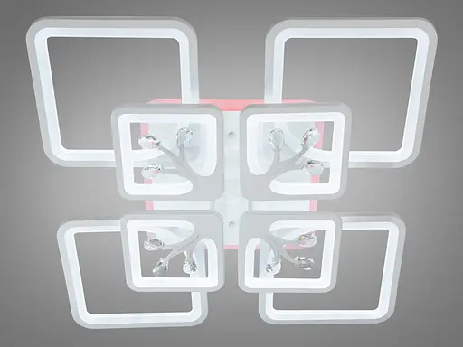 Біла LED люстра в дитячу з диммером і підсвічуванням, 190W - фото 2