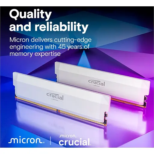 Модуль пам'яті DDR5 Crucial 2x16GB 6400MHz Pro OC White (CP2K16G64C38U5W) [147399] - фото 5