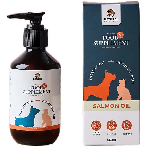 Харчова добавка для собак Natural Олія Лососева 200 мл
