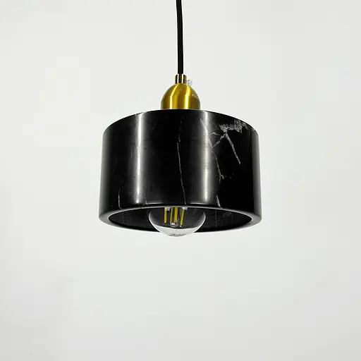 Латунний підвіс із чорним мармуровим плафоном Ø 15 см | Арт. SC 9/1 BK | Line F - фото 4
