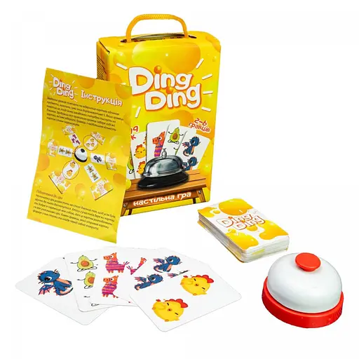 Карткова гра "Ding ding" Strateg 30324, 55 карток, дзвіночок, інструкція - фото 2