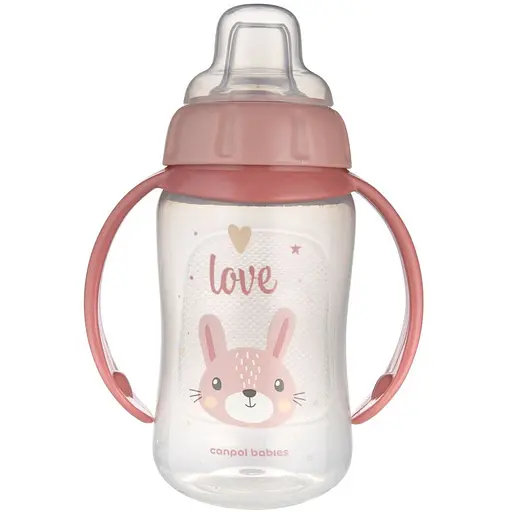 Кружка тренировочная Canpol babies Cute Animal с силиконовым носиком 320 мл розовая (56/512_pin2)