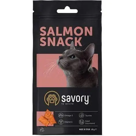 Хрустящие лакомства Savory Snack Подушечки для прихотливых кошек с лососем 60 г - фото 4