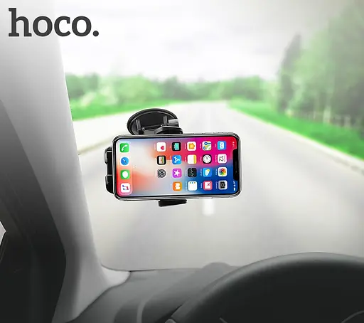 Автотримач для телефона HOCO CA31 cool run suction cup car holder Black - фото 9