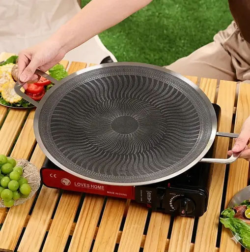 Гриль - сковорода для BBQ из нержавеющей стали| 34 см - фото 2