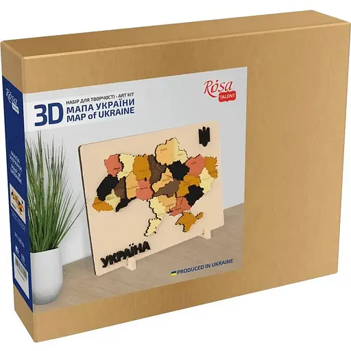 Набор картина 3D Rosa Talent Карта Украины 3D цвета металлики МДФ 30 5х37 5 см  - фото 3