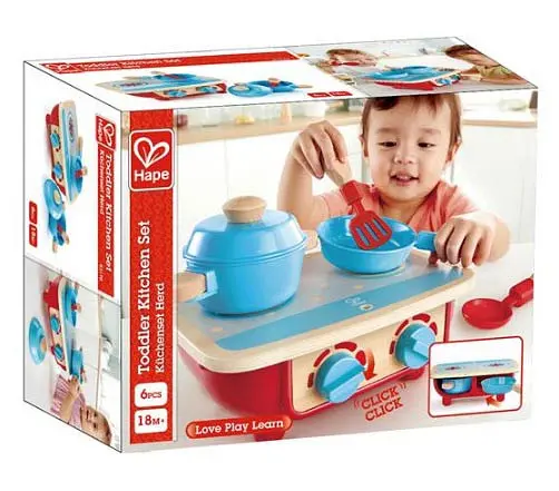 Детская плита с посудой Hape E3170 Игровой набор для девочек и мальчиков - фото 9