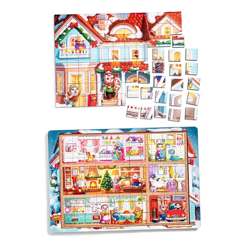 Пазл дитячий деревяний Котячий будинок (ПСД249) PSD249, 176 елементів - фото 4