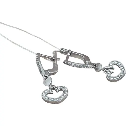 Срібні сережки Агні КАНТ з фіанітами. 2201/1Р-CZ