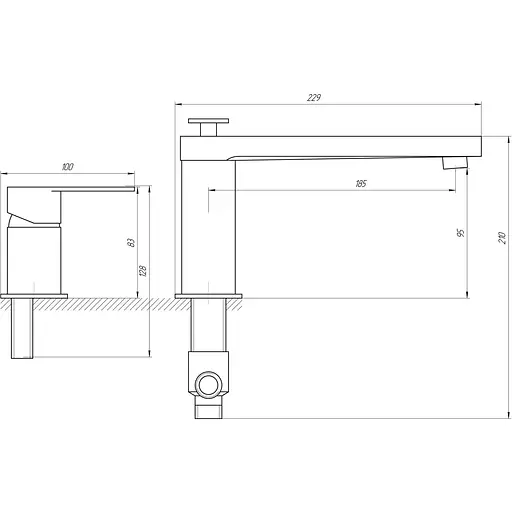Смеситель для ванны TOPAZ BARTS TB 07111-H36 - фото 4