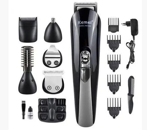 Машинка для стрижки Бритва Тример Kemei KM-600 11 в 1 Стайлер з підставкою