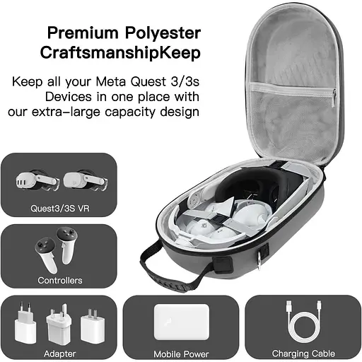 Чохол DK Hard Carrying Case для Meta Quest 3/3S Gray [140188] - фото 4