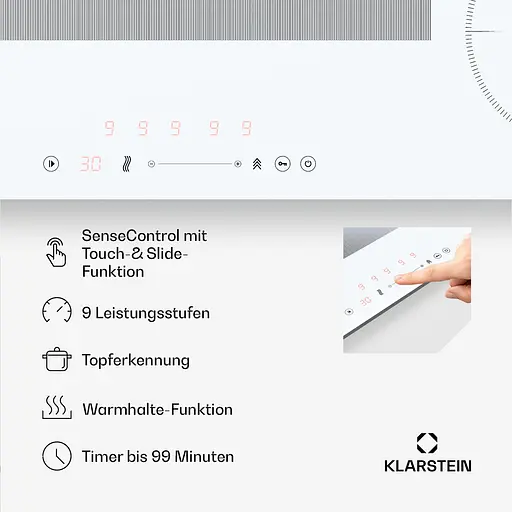 Індукційна варильна поверхня Klarstein Delicatessa 90 Slim Hybrid (10045613) - фото 4