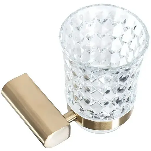 Склянка для зубних щіток Rea 322224B brushed gold REA-77040 золотий - фото 1