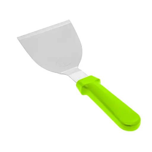 Шпатель скребок лопатка для теста из нержавеющей стали с пластиковой ручкой 25 см, Kitchen Master Салатовый 85286 - фото 5