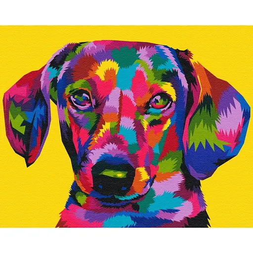 Картина по номерам на подрамнике Brushme Радужная такса