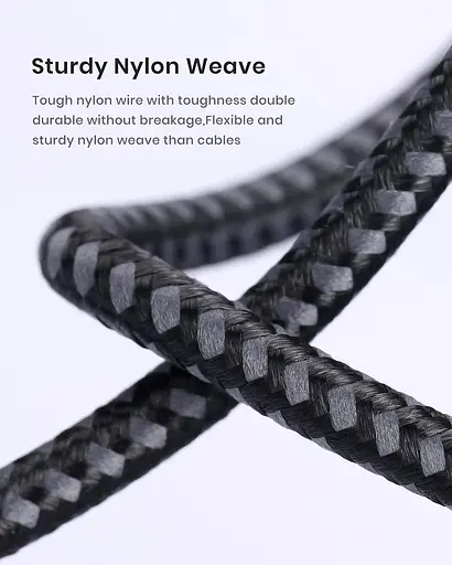 Кабель для заряджання iPhone TOPK, нейлоновий кабель преміумкласу USB-A до Lightning 2m MFI - фото 2