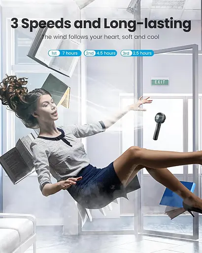 Мини-портативный вентилятор Gaiatop 3 скорости - фото 4