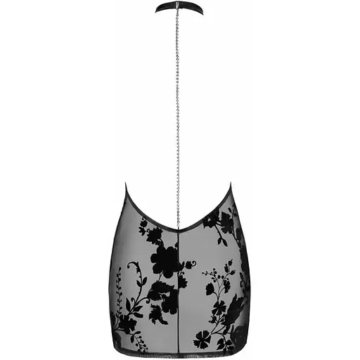 Платье Noir Handmade F313 Mythos Mini fLocked mesh dress With jewelry rhinestOne chain - S - фото 6