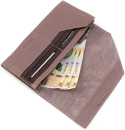 Женский кожаный кошелек Grande Pelle 22х10х3 см acs0026385 - фото 5