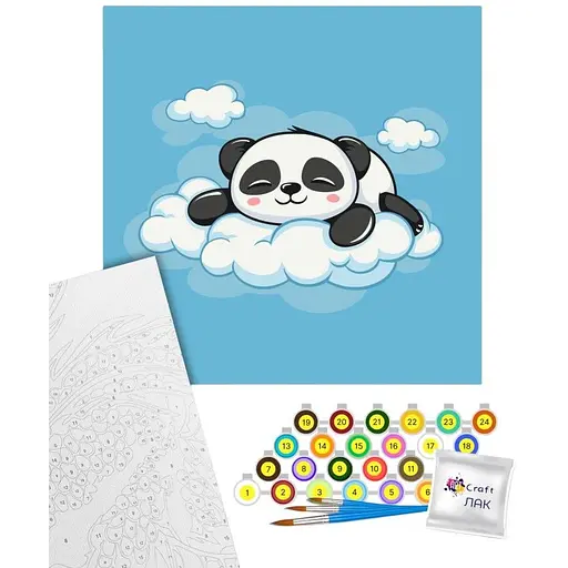 Картина за номерами Art Craft Сонна Пандочка 30х30 см (15612-AC) - фото 1