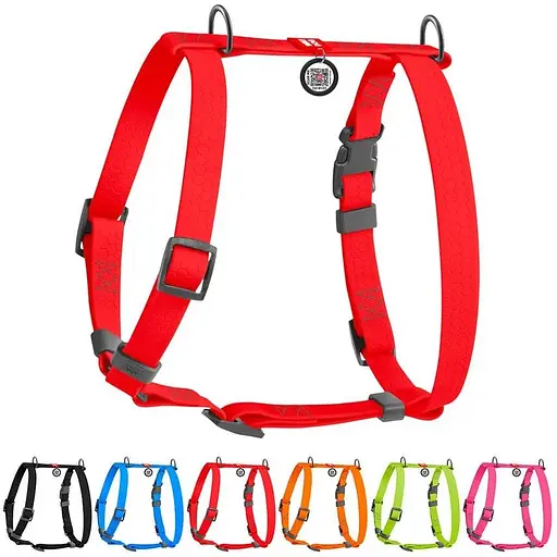 Шлея для собак Waudog Waterproof водостійка анатомічна Н-подібна з QR-паспортом, пластикова пряжка-фастекс, XL - фото 3