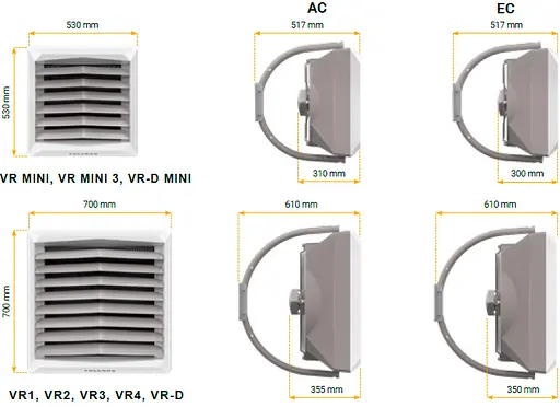 Водяной нагреватель Volcano VR MINI энергоэффективный двигатель EC, 3-20 кВт, 2100 м3ч - фото 4