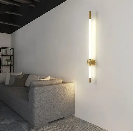 Линейный настенный латунный светильник Pipeline Line F Арт. WB4AB - фото 3