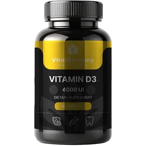 Холекальциферол VitalHarmony Vitamin D3 4000 UI, 90 капсул для підтримки імунної системи