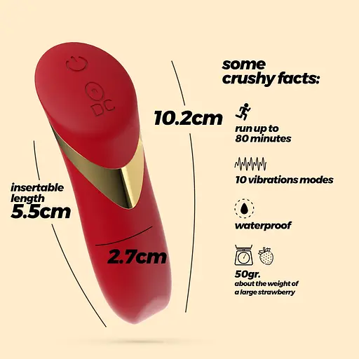 Вібраційна куля Crushious Blinders червона 10.2 х 2.7 см - фото 8