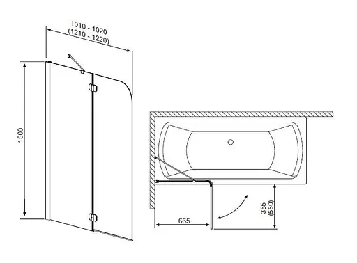 Шторка для ванни Radaway Torrenta PND 120 201203-101NL ліва - фото 3