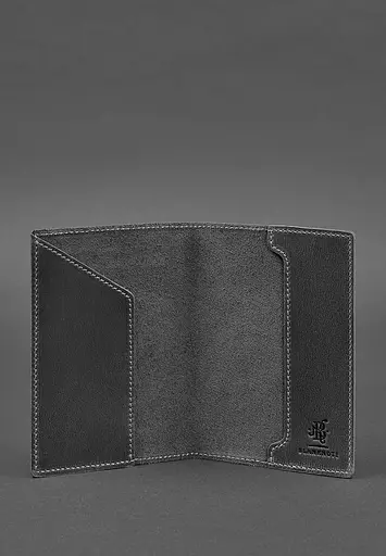 Кожаная обложка для военного билета 7.0 черная Crazy Horse - фото 5