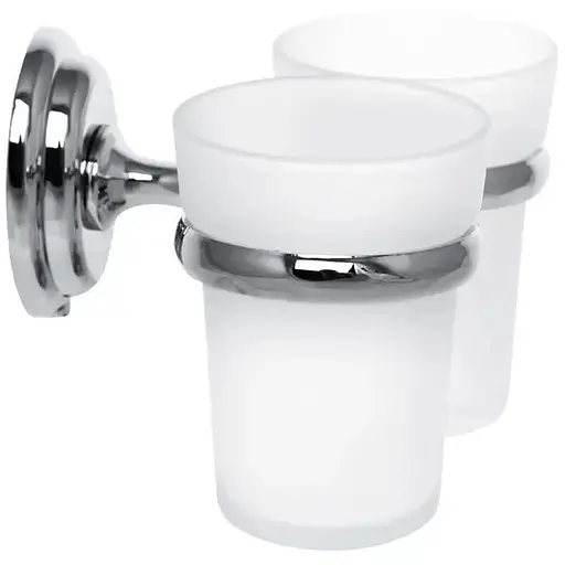 Тримач для щіток з 2 склянками настінний Zerix LR1508 LL1410 хром - фото 1