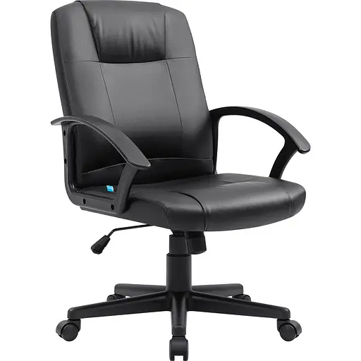 Кресло офисное Defender Paris эко-кожа,3 класс,колеса PU,120 кг, черное - фото 2